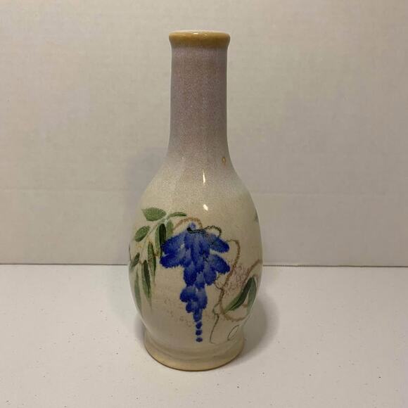 Emerson Creek Pottery Ceramic Wisteria Themed Bud Vase from 2002 - Picture 2 of 6